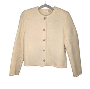 Vintage talbots 100% wool cardigan sweater button long sleeve top Womans size 6